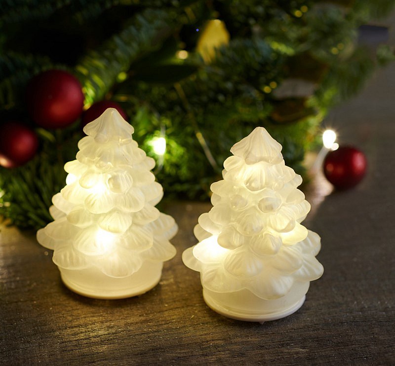 LED světelný motiv stromeček, sada 2 kusy, matný