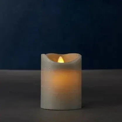 Vosková LED svíčka Sara, 10 cm, šedá