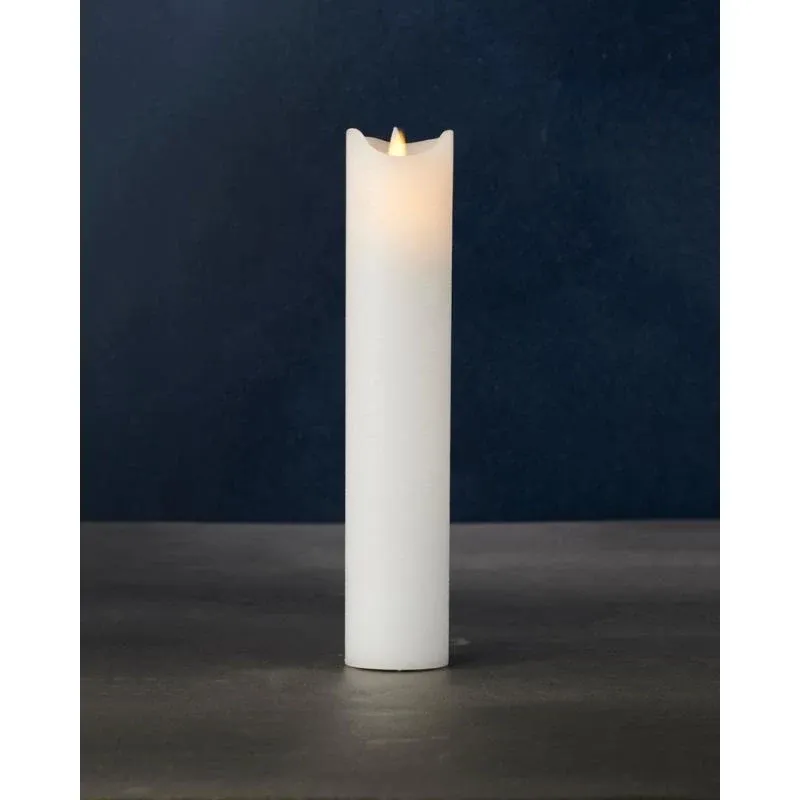 Vosková LED svíčka Sara, 25 cm, bílá