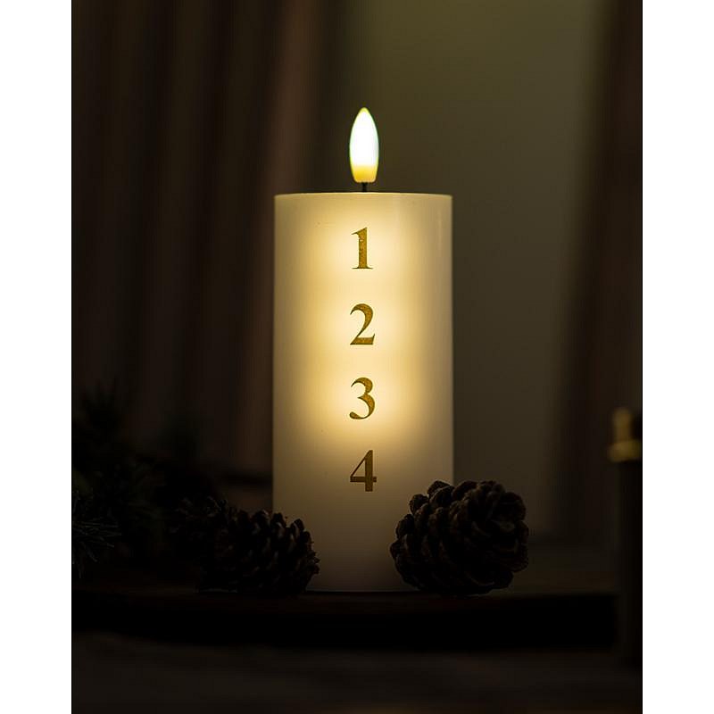 Vosková LED svíčky Sille 4 týdny, bílázlatá