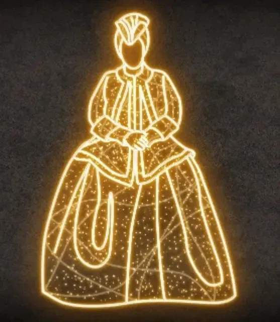 LED světelná barokní postava ženy,