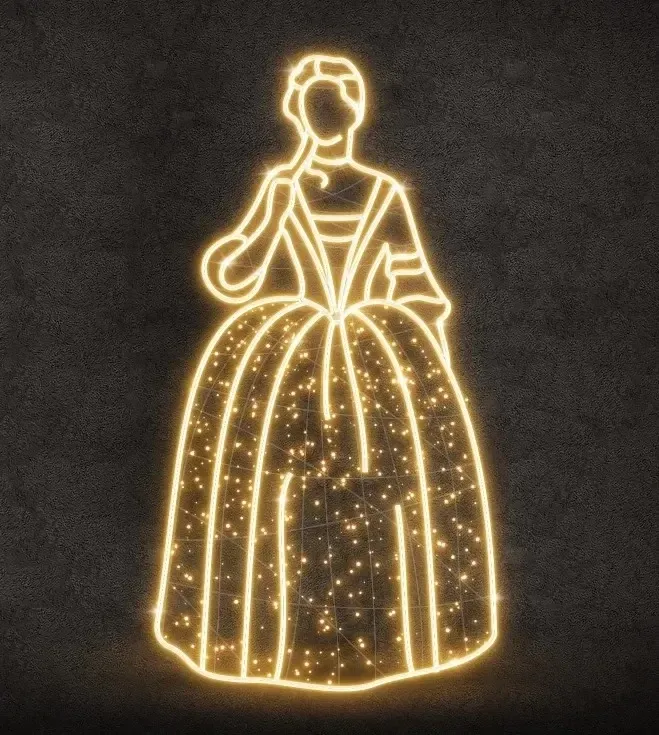 LED světelná lady, 105 x 190 cm, teple bílá