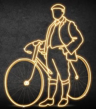 LED světelný cyklista, 145 x 173 cm, teple bílá