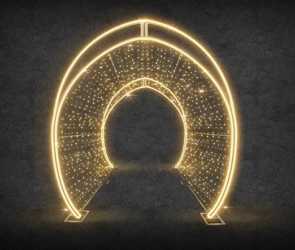 LED světelný tunel, 300 x 320 x 400 cm, teple bílá
