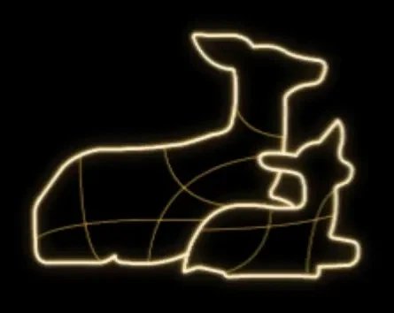 LED světelná laň s kolouškem, teple bílá, 100x80x60 cm, 36V, 6,7W, 3,1 kg, ze 3 dílů