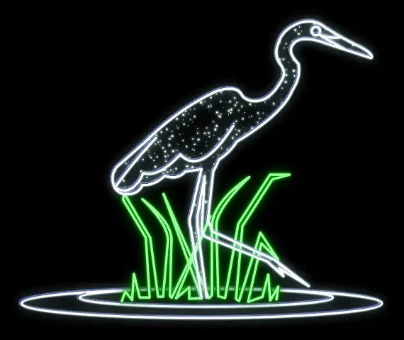 LED světelná volavka, 135 x 140 x 60 cm, ledové bílá, 230V, 78W, 13kg, 4 díly