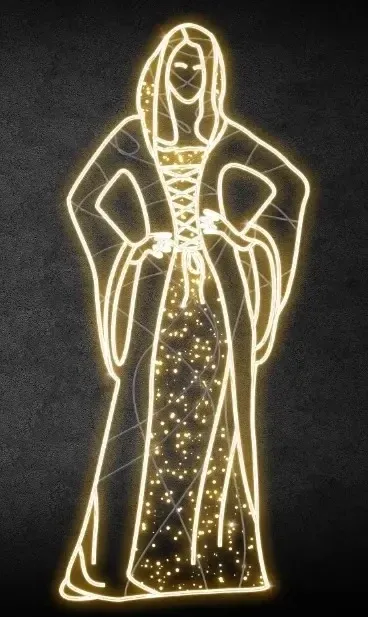 2D LED světelná milostpaní 200 x 85 cm, teple bílá, 36 V, 11,3 W, 12 kg, 5 dílů, stojící