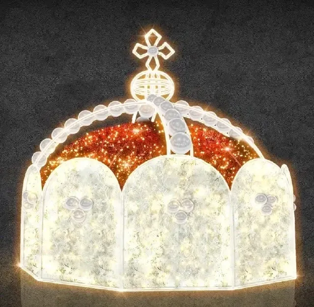 2D LED světelná moravská koruna, 210 × 230 cm, teple bílá, 230 V, 174 W, 50 kg, 1 díl, stojící