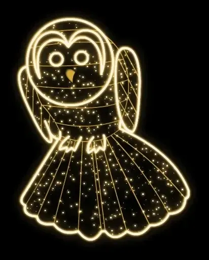 2D LED světelná sova, 160 x 150 cm, teple bílá, 230 V, 74,9 W, 12,2 kg