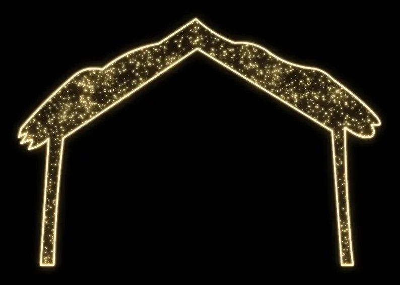 2D LED světelný motiv chlév, 270 x 185 cm, teple bílá, 36 V, 32,9 W, 15,6 kg, ze 4 dílů, stojící