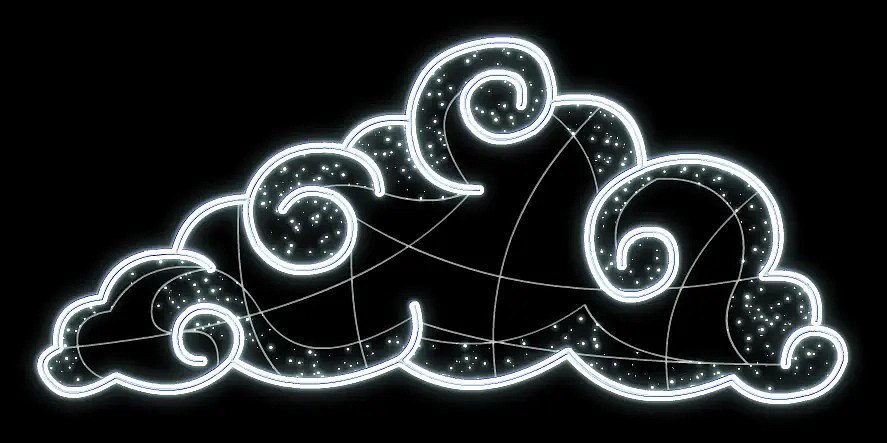 2D LED světelný obláček, 210 x 95 cm, ledově bílá, 36 V, 24,7 W, 11,6 kg, z 5 dílů