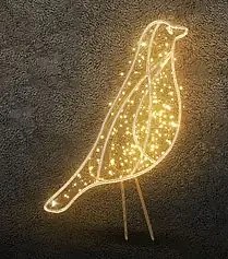2D LED světelný pták, 90 x 64 x 5 cm, teple bílá, 36V, 5,7W, 1,1 kg, stojící