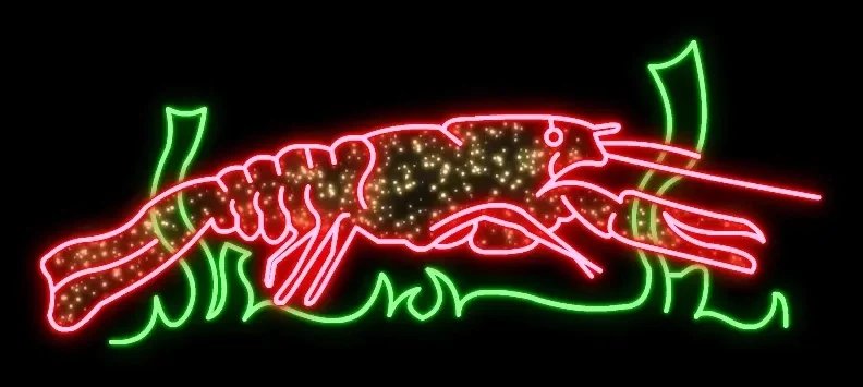 2D LED světelný rak, 185 x 100 cm, stojící