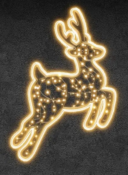 2D LED světelný sob, 90 x 110 cm, teple bílá, 36V, 12,4W, 1kg, 2 díly