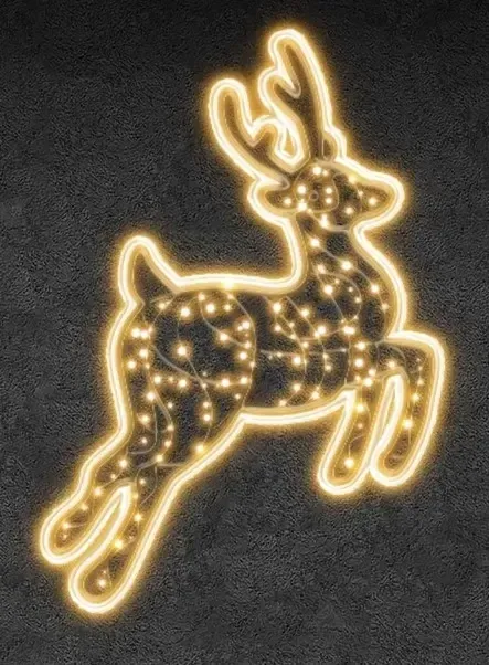 2D LED světelný sobík, 125 x 180 cm, teple bílá, 36 V, 18,5 W, 4 kg, 3 díly, stojící