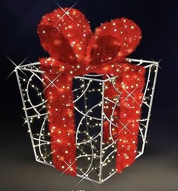 3D LED světelný dárek, 120x170x120 cm, teple bílá, 36V, 26W, 15 kg