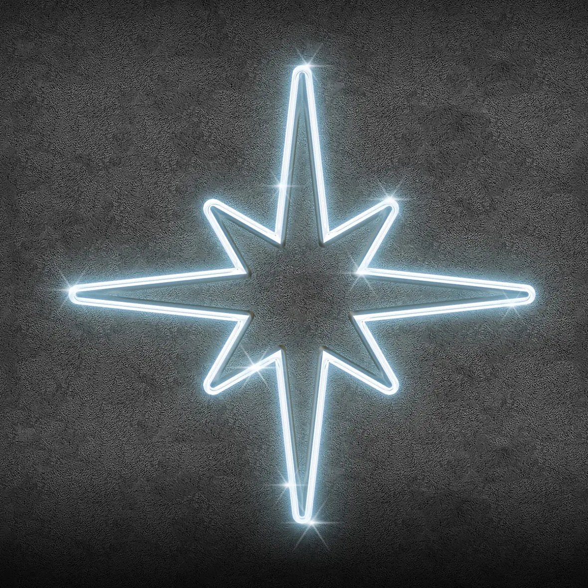 2D LED hvězda na vrchol stromu, 70 × 70 cm, ledově bílá, 230 V, 6 W, 4 kg, 1 díl
