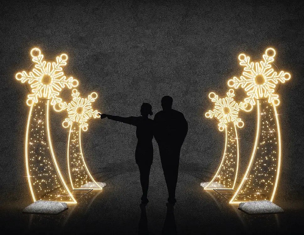 LED světelné sloupoví, jedna část 90 x 340 x 60 cm, teple bílá, 230V, 70,1W, 50 kg, 12dílů
