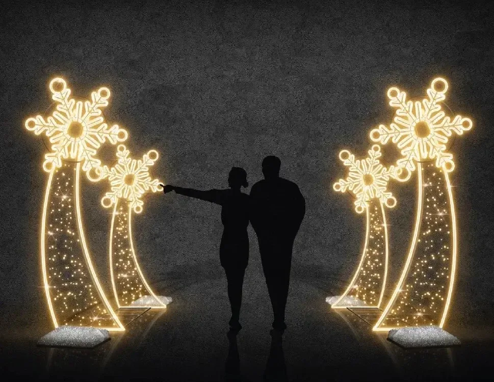 LED světelné sloupoví, jedna část 90 x 340 x 60 cm, teple bílá, 230V, 70,1W, 50 kg, 12dílů