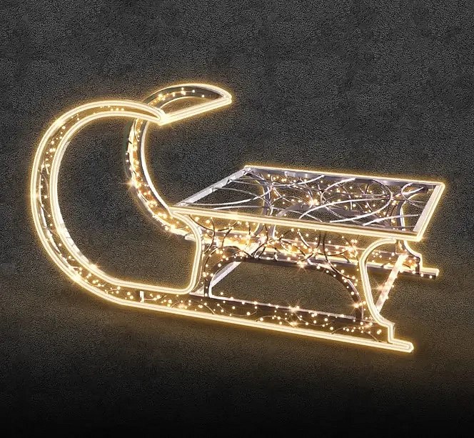 LED světelné sáňky, 60 x 107x 48 cm, teple bílá, 36V, 26,4W, 5kg, 1 díl
