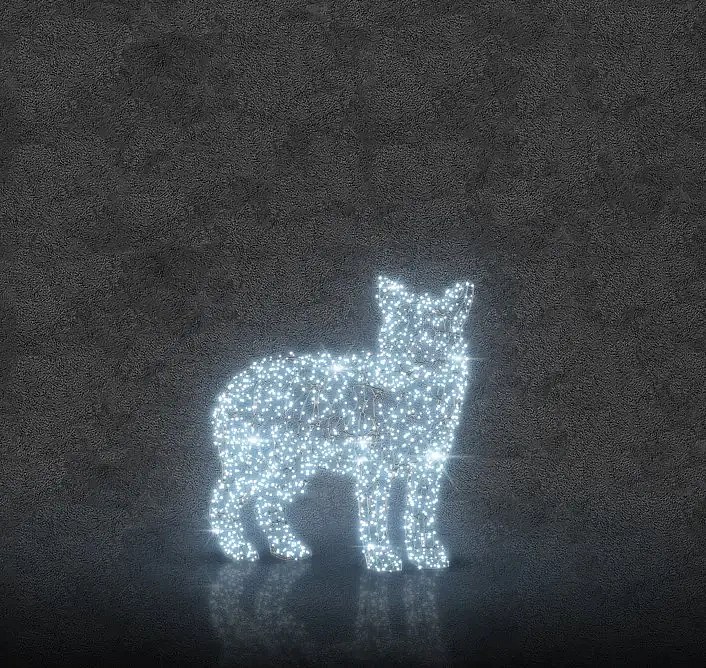 LED světelné vlčí mládě 130 cm, ledově bílá, 36 V, 22,3 W, 1 díl