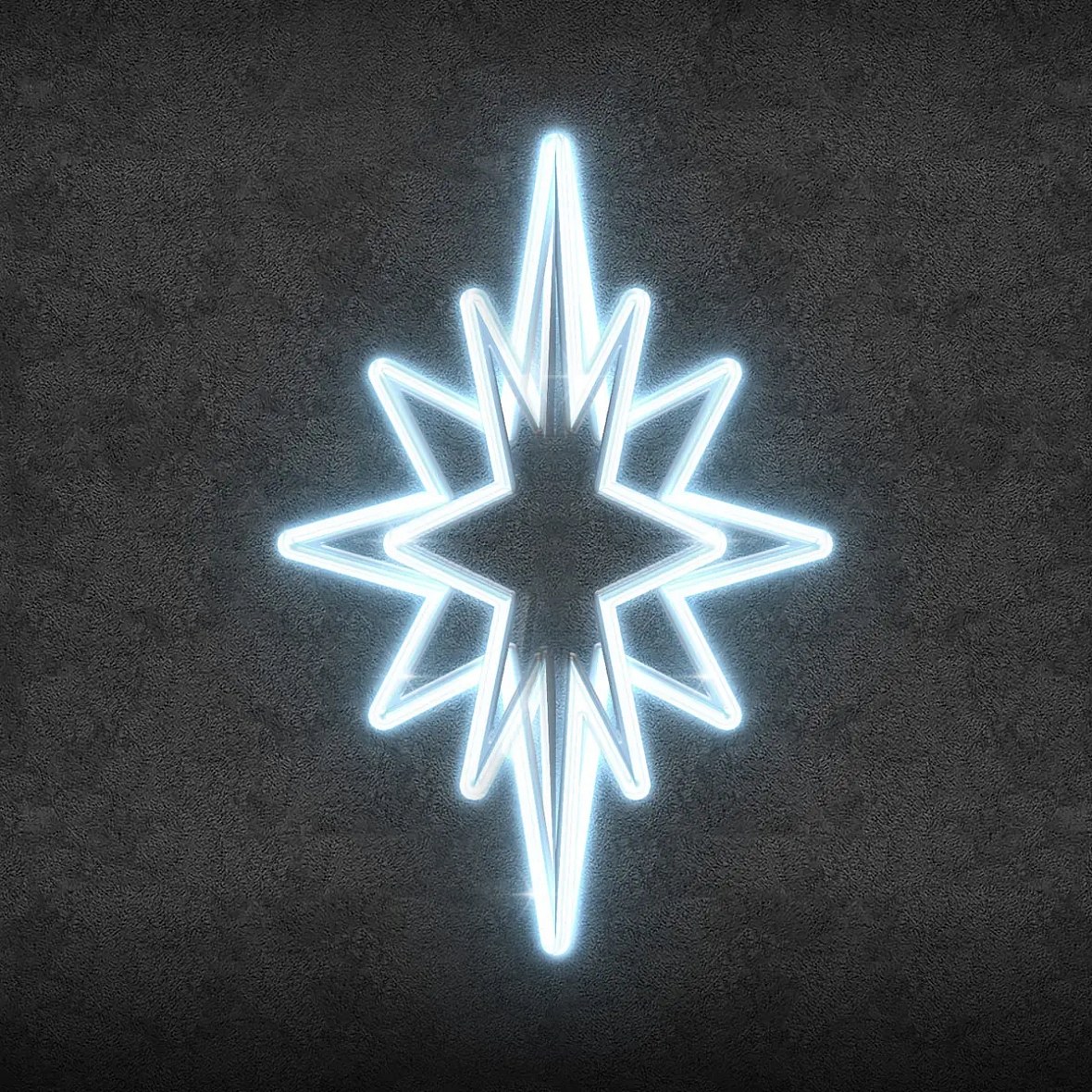 3D LED světelná špice na vrchol stromu, 35 × 50 × 35 cm, ledově bílá, 230 V