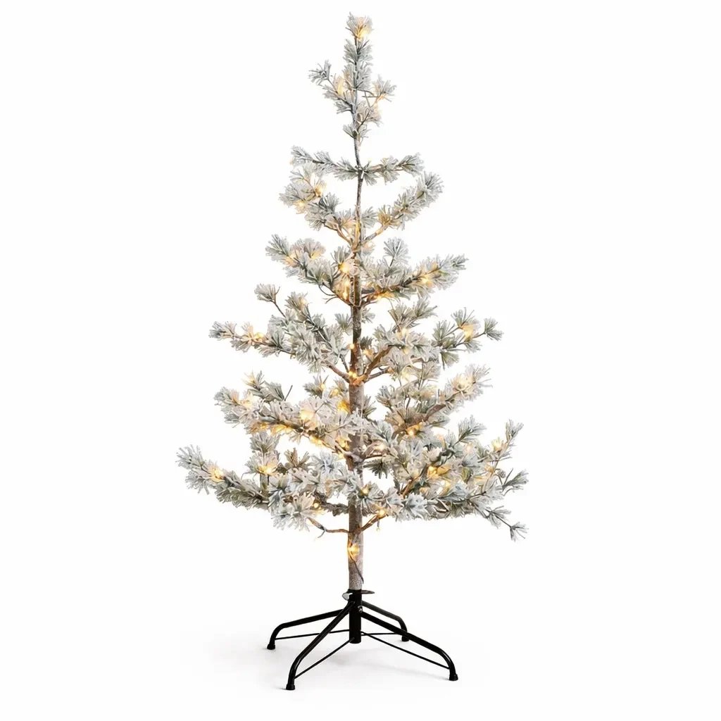 LED světelný stromek Alfi, 120 cm, zasněžený