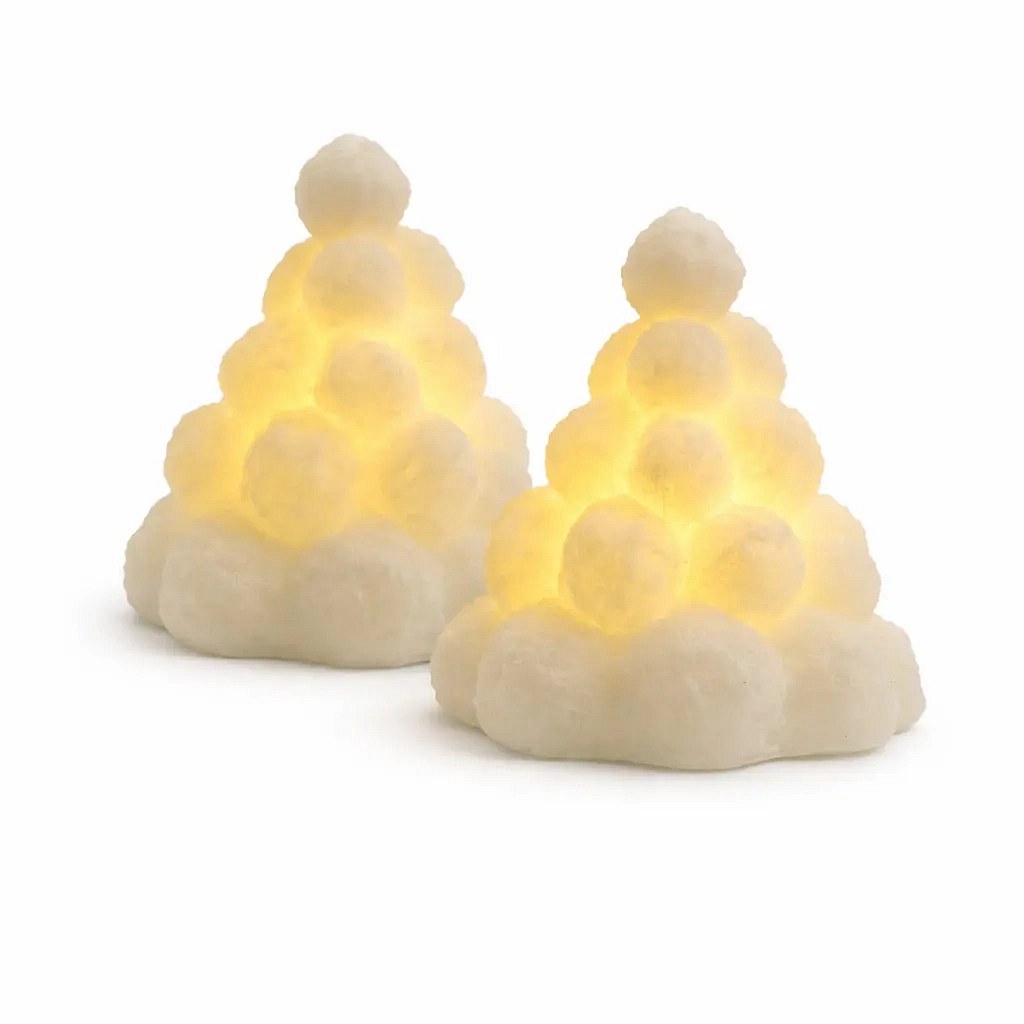 LED svíčky z pravého vosku na baterie sněhové koule, 8 × 10 cm bílá, sada 2 ks, CR2032