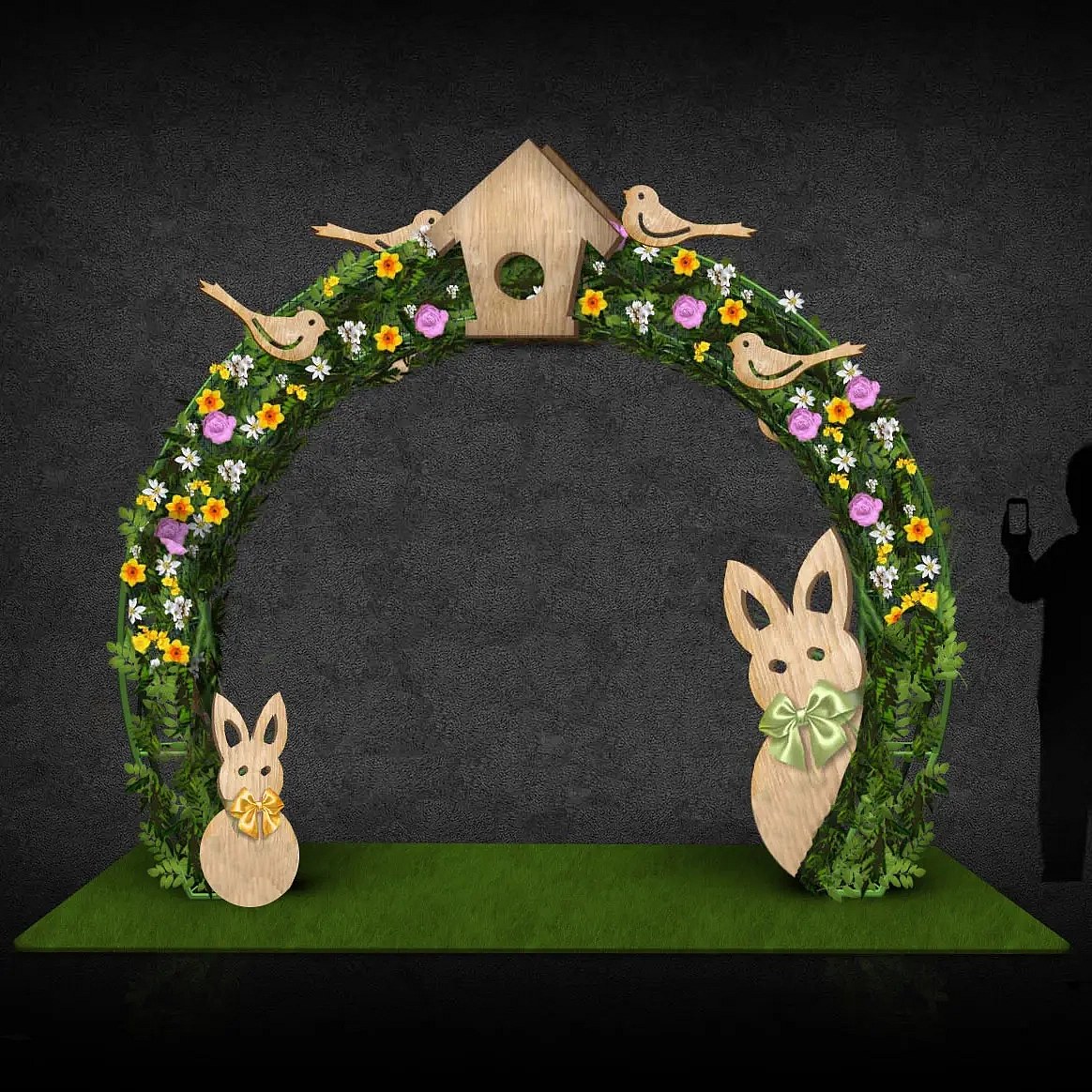 3D jarní brána, průměr 250 cm, nesvětelná, interiér