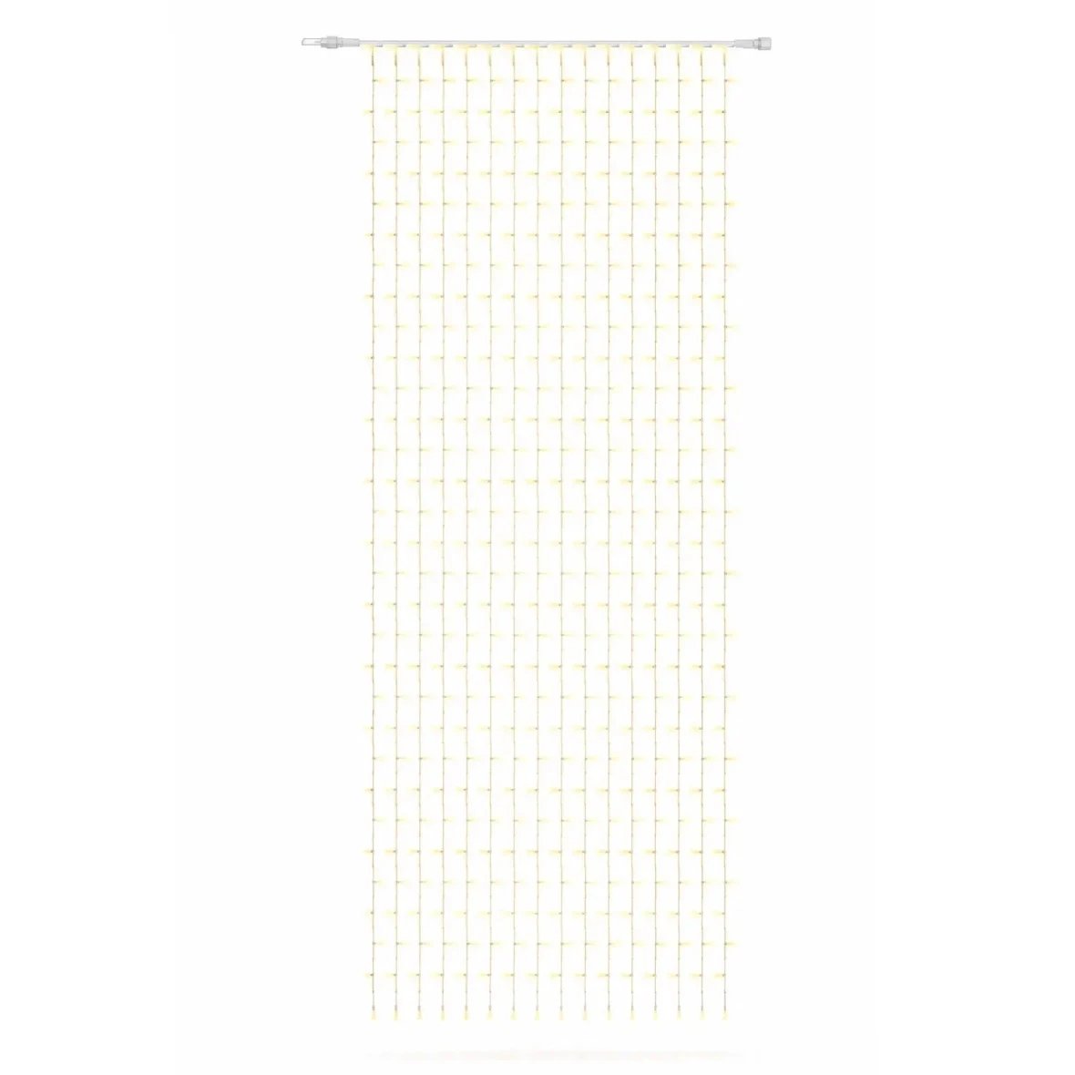 Easy Fix Interiérová LED světelná záclona 100 × 500 cm, teple bílá, 500 diod, 10 pramenů, čirý kabel IP20, prodlužovací