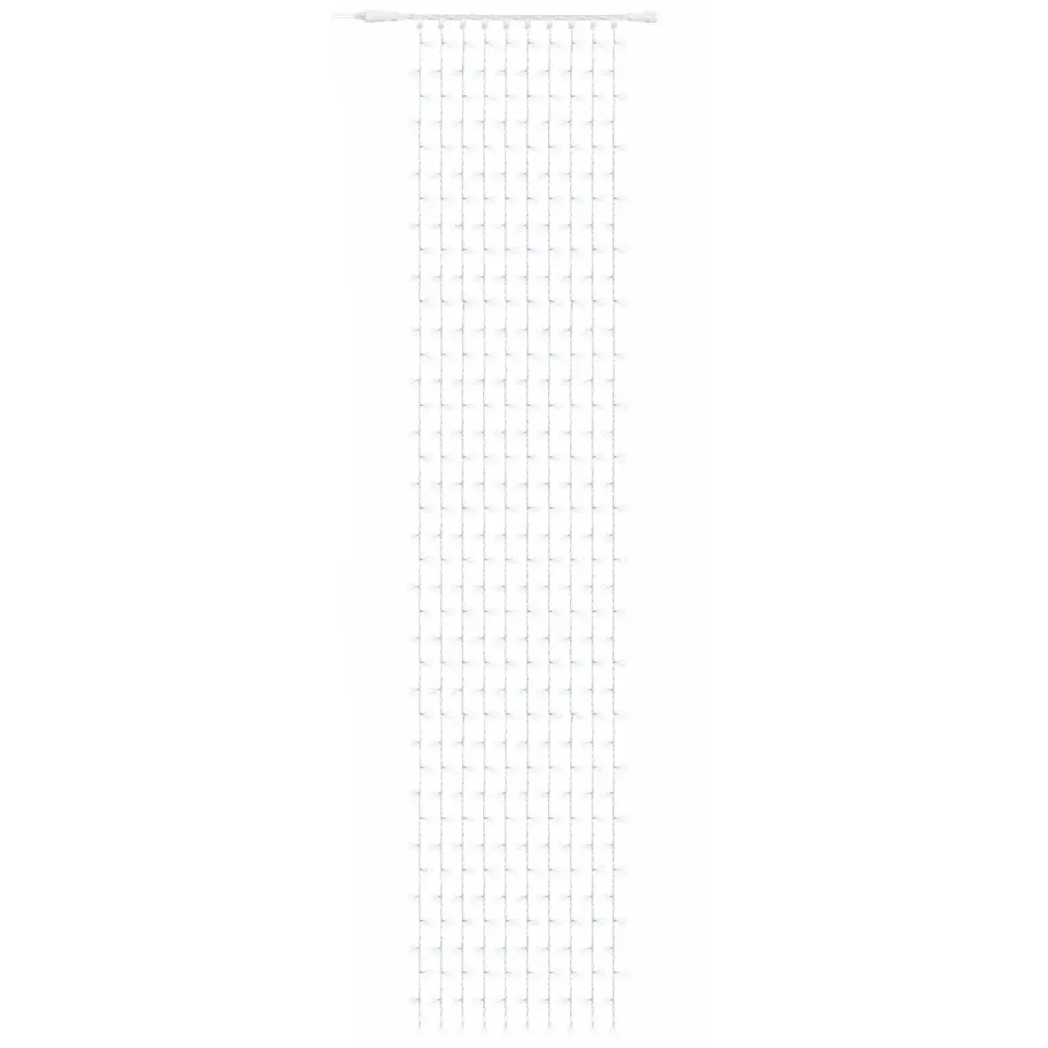 Easy Fix LED světelný závěs venkovní 100 × 500 cm, ledově bílá, 500 diod, bílý kabel IP44, prodlužovací