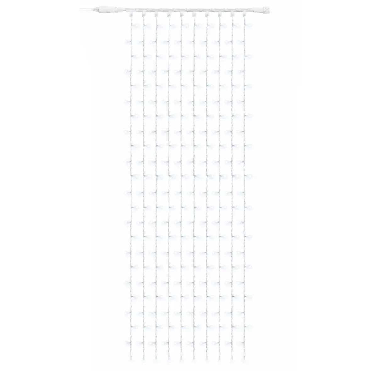 Easy Fix LED světelný závěs venkovní 100 × 300 cm, ledově bílá, 300 diod, bílý kabel IP67, prodlužovací