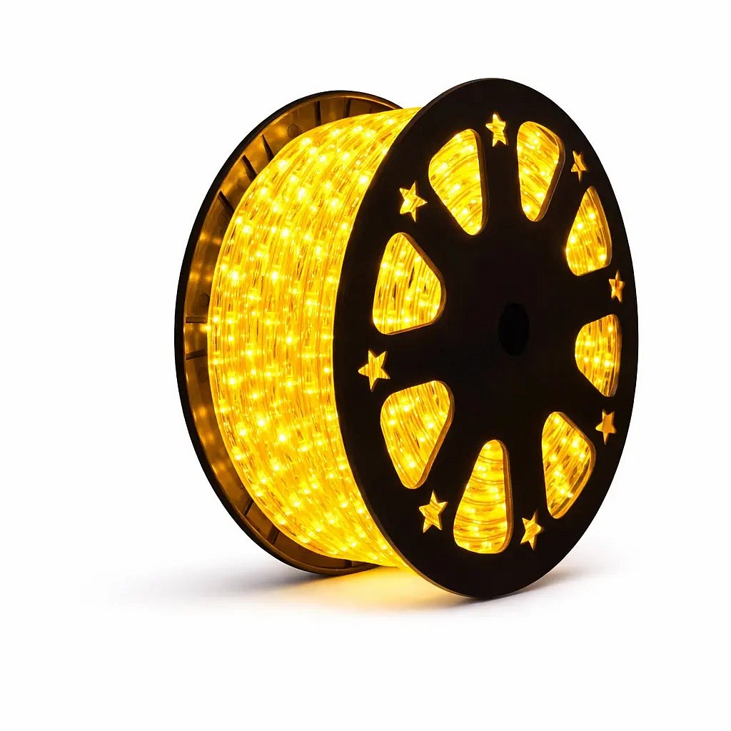 Easy Fix světelná LED hadice venkovní 50 m, žlutá, 1500 diod, čirý kabel IP44, cívka