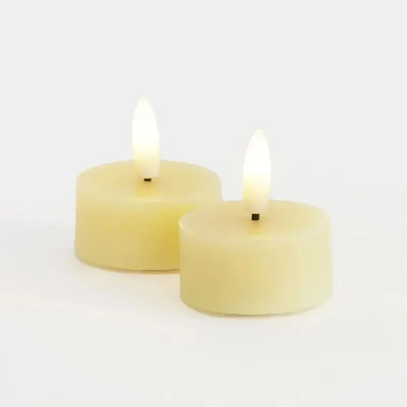 Sada LED voskových čajových svíček Sille Tealight, Ø4,5 × 2,2 cm, jemně žlutá, 2 kusy