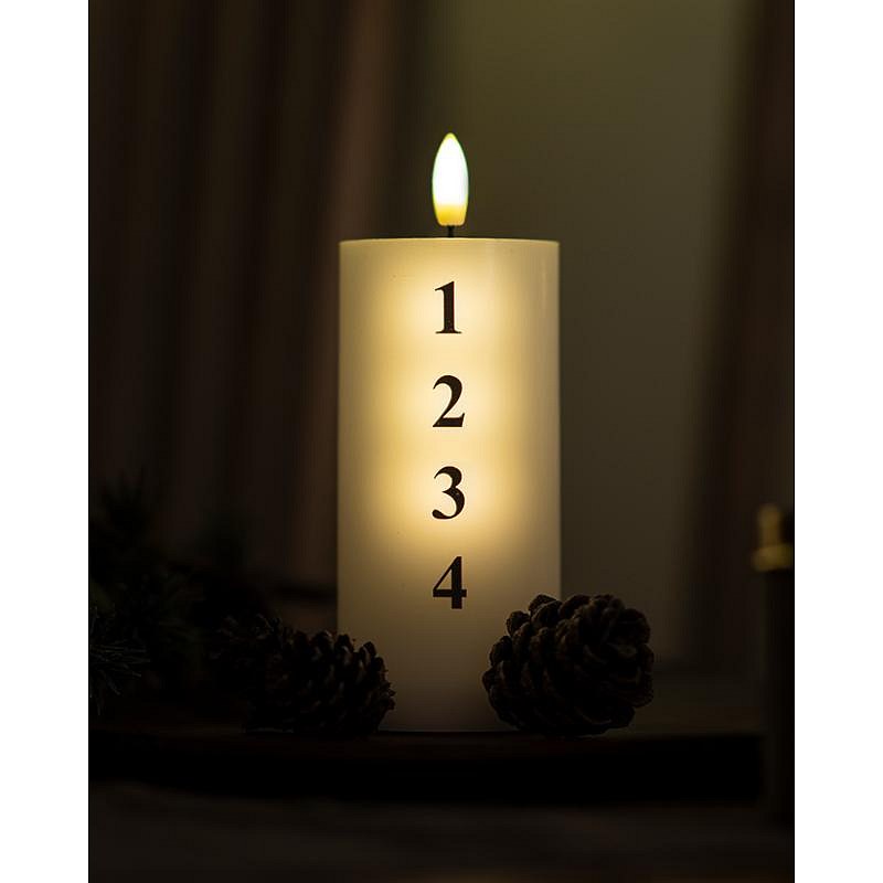 Vosková LED svíčky Sille 4 týdny, bíláčerná