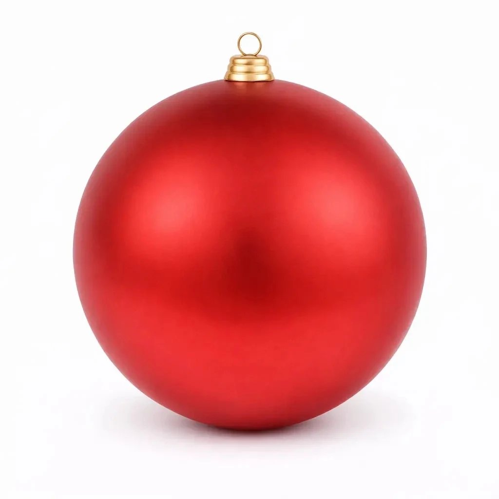 Velká vánoční koule 40 cm, červená, matná, UV