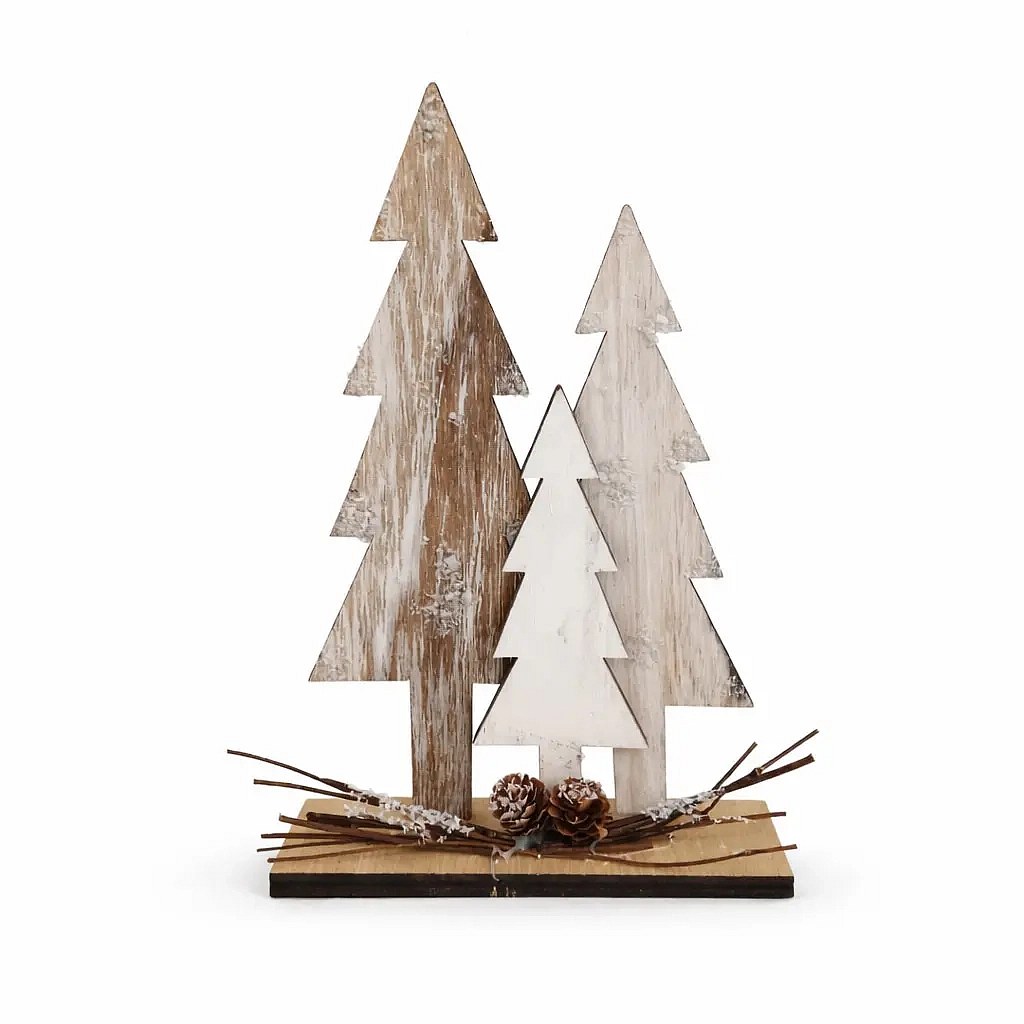 Dřevěná dekorace stromečky 16 × 4,5 × 24,7 cm, stojící