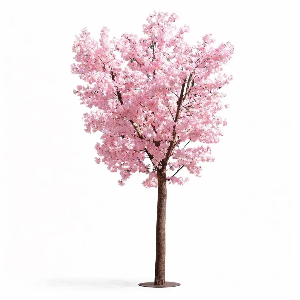 3D umělý strom Sakura 300 × 200 cm, růžová dekorace, IP44 venkovní, kov a plast