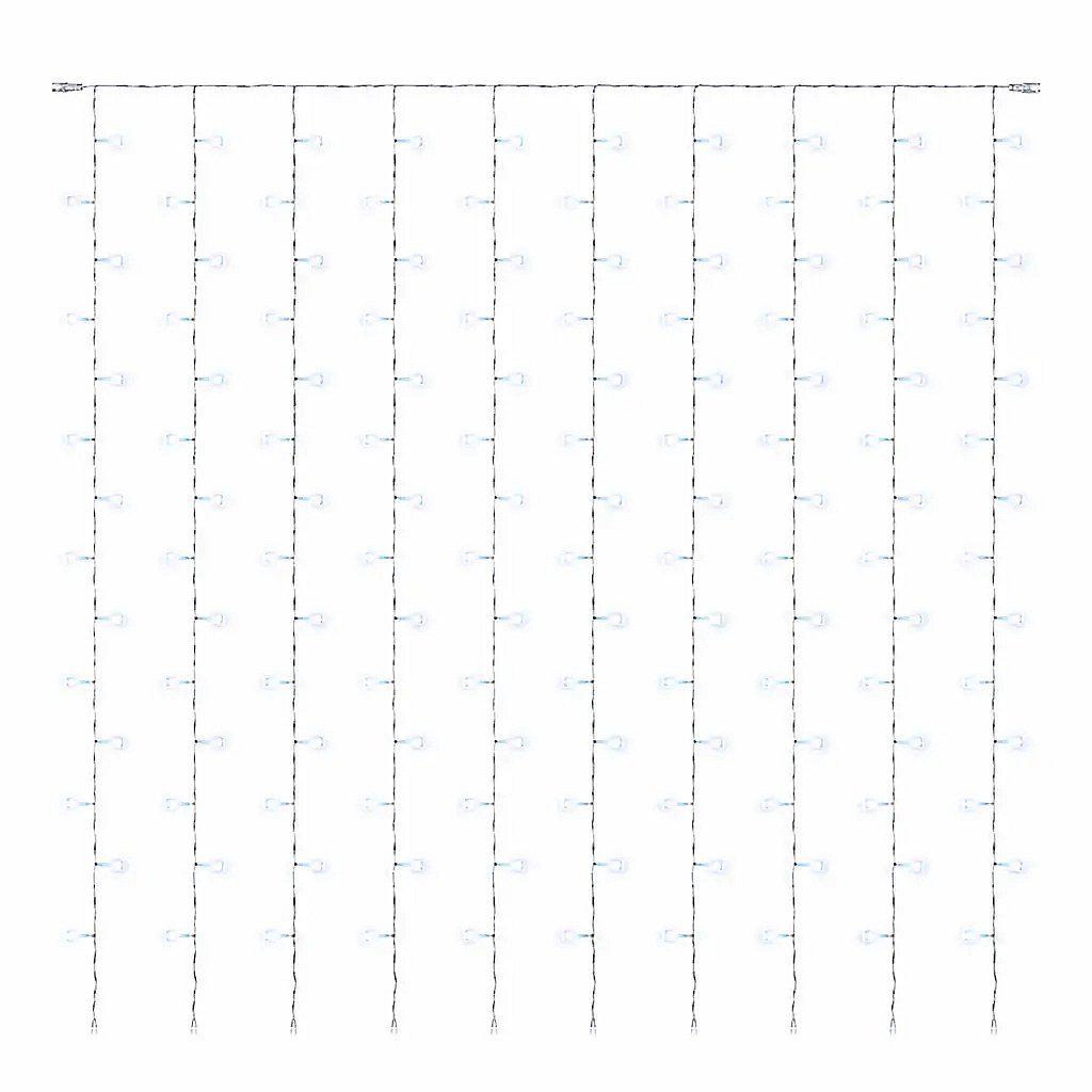 Hobby Line LED světelný závěs venkovní 200 × 200 cm, ledově bílá, 200 diod, čirý kabel IP44, venkovní