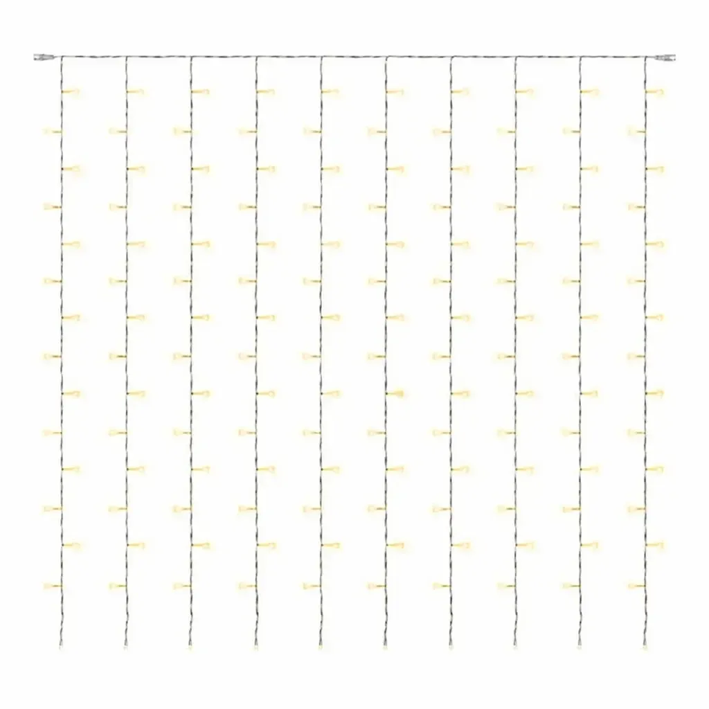 Hobby Line LED světelný závěs do okna 200 × 200 cm, teple bílá, 200 diod, čirý kabel IP20 do interiéru, prodlužovací