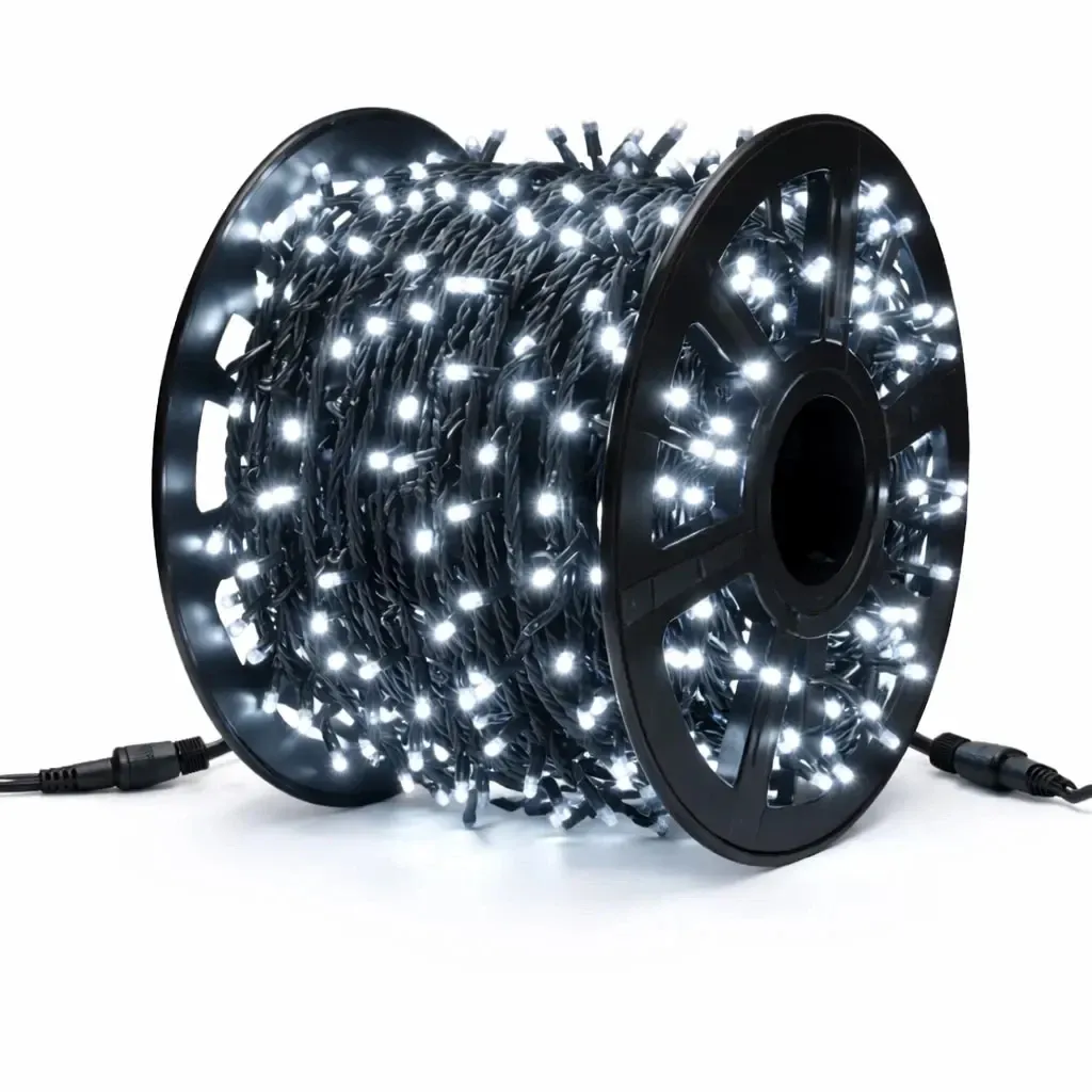 Easy Fix LED světelný řetěz 100 m venkovní ledově bílá s FLASH, 1000 diod, černý kabel IP67