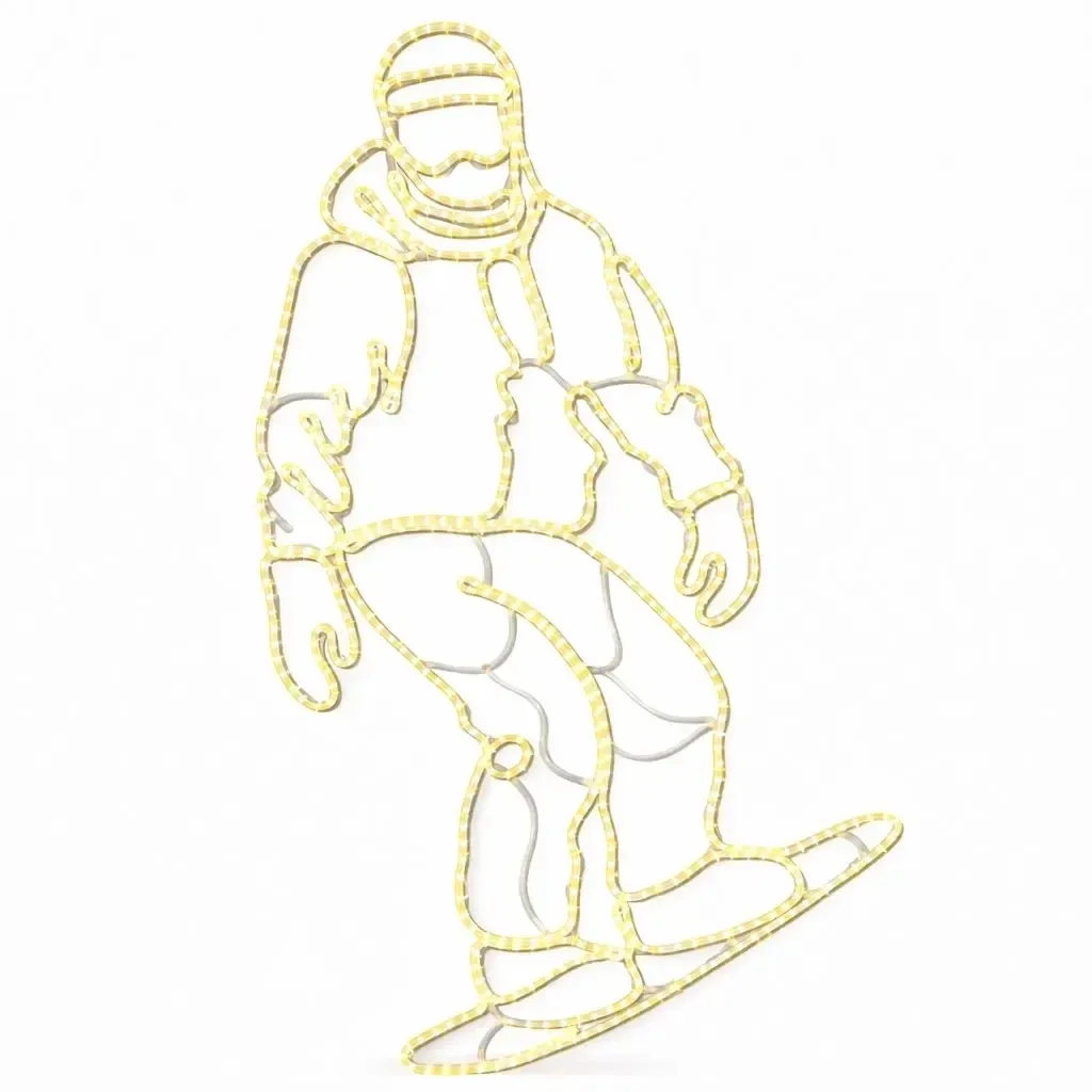 Eco Fix 2D LED světelný dekor snowboardista 120 × 230 × 4 cm, teple bílá, 3D tisk, závěsný