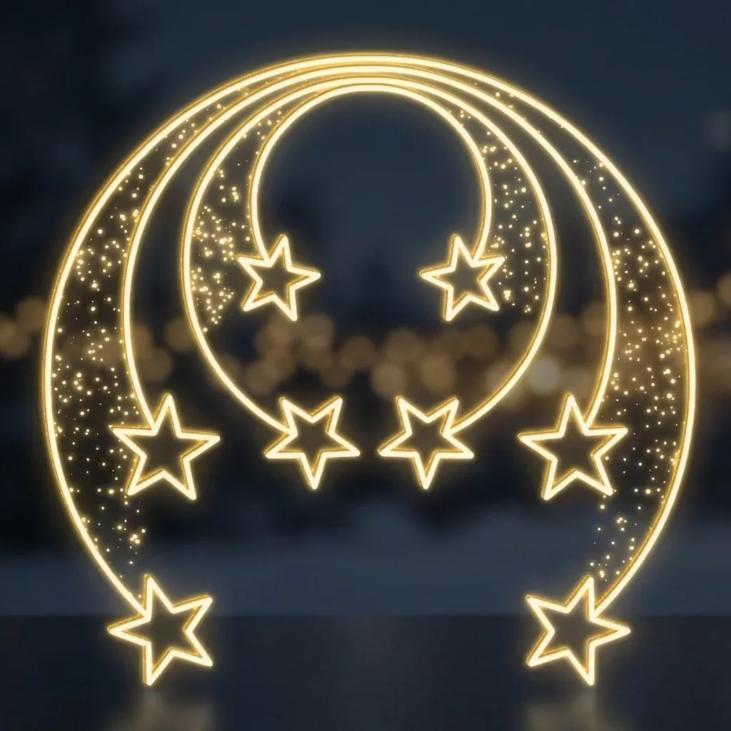 Easy Fix 2D LED light decor, 8 stars, Ø 200 cm, warm white, hanging, aluminium
