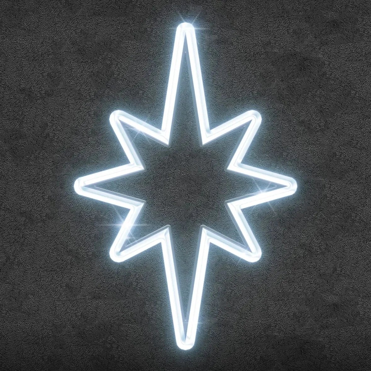 Easy Fix 2D LED světelná hvězda na vrchol stromu, 45 × 70 cm, ledově bílá, 3D tisk