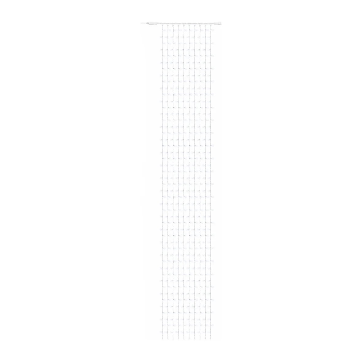 Easy Fix LED světelný závěs venkovní, 100 × 700 cm, ledově bílá, 600 diod, bílý kabel, IP67, prodlužovací