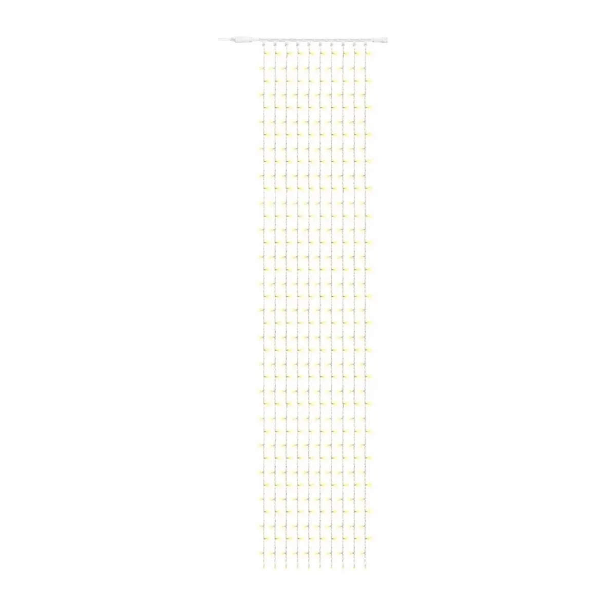 Easy Fix LED světelný závěs venkovní, 100 × 500 cm, teple bílá s ledovými FLASH, 500 diod, bílý kabel IP67, prodlužovací