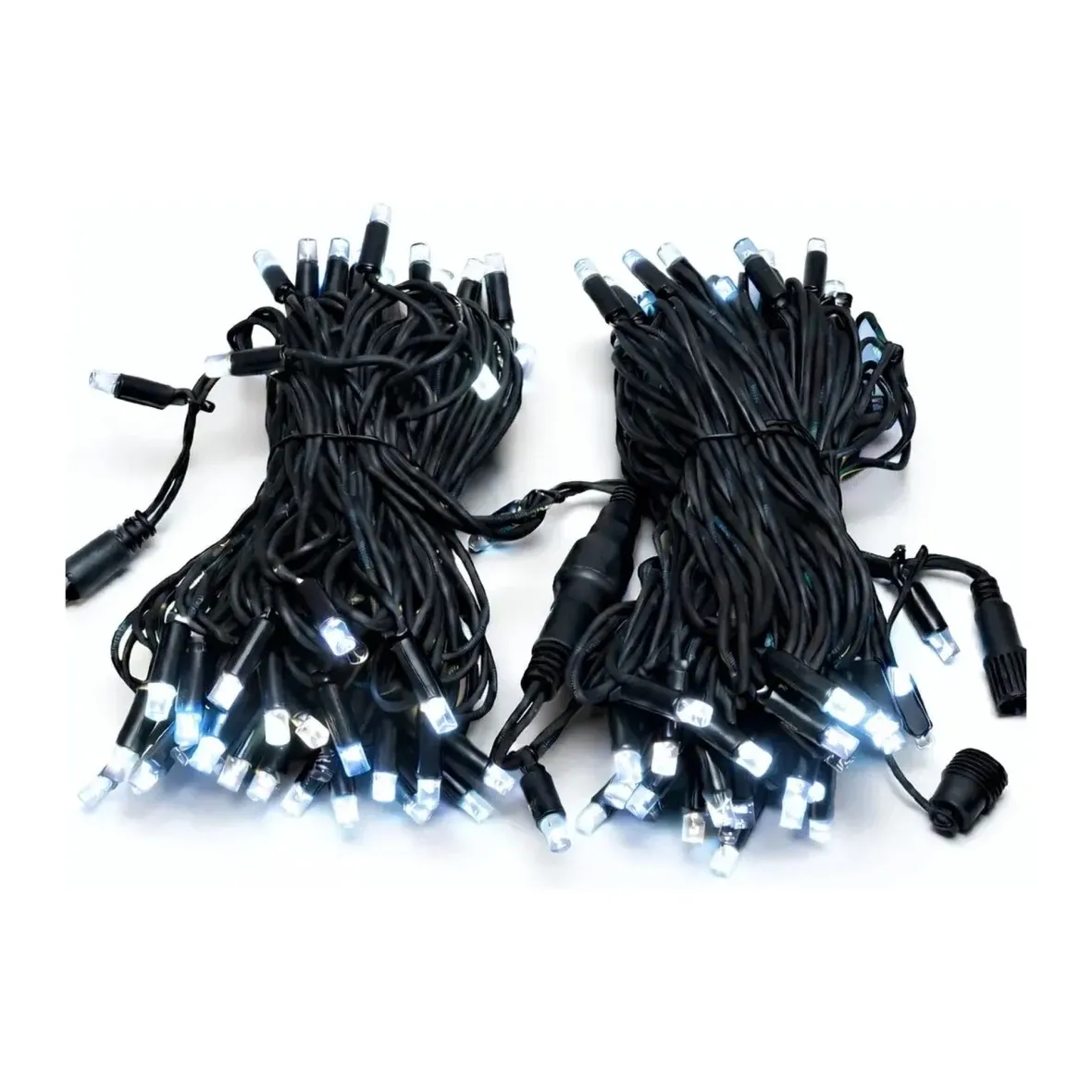 Easy Fix LED světelný řetěz, 20 m, venkovní, ledově bílá, 120 diod, černý kabel, IP67