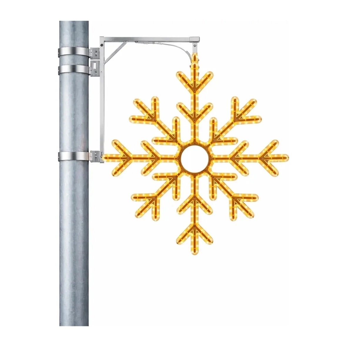 Easy Fix 2D LED světelná vločka 8cípá, Ø 102 cm, teple bílá 3D tisk, sada na veřejné osvětlení, hliník
