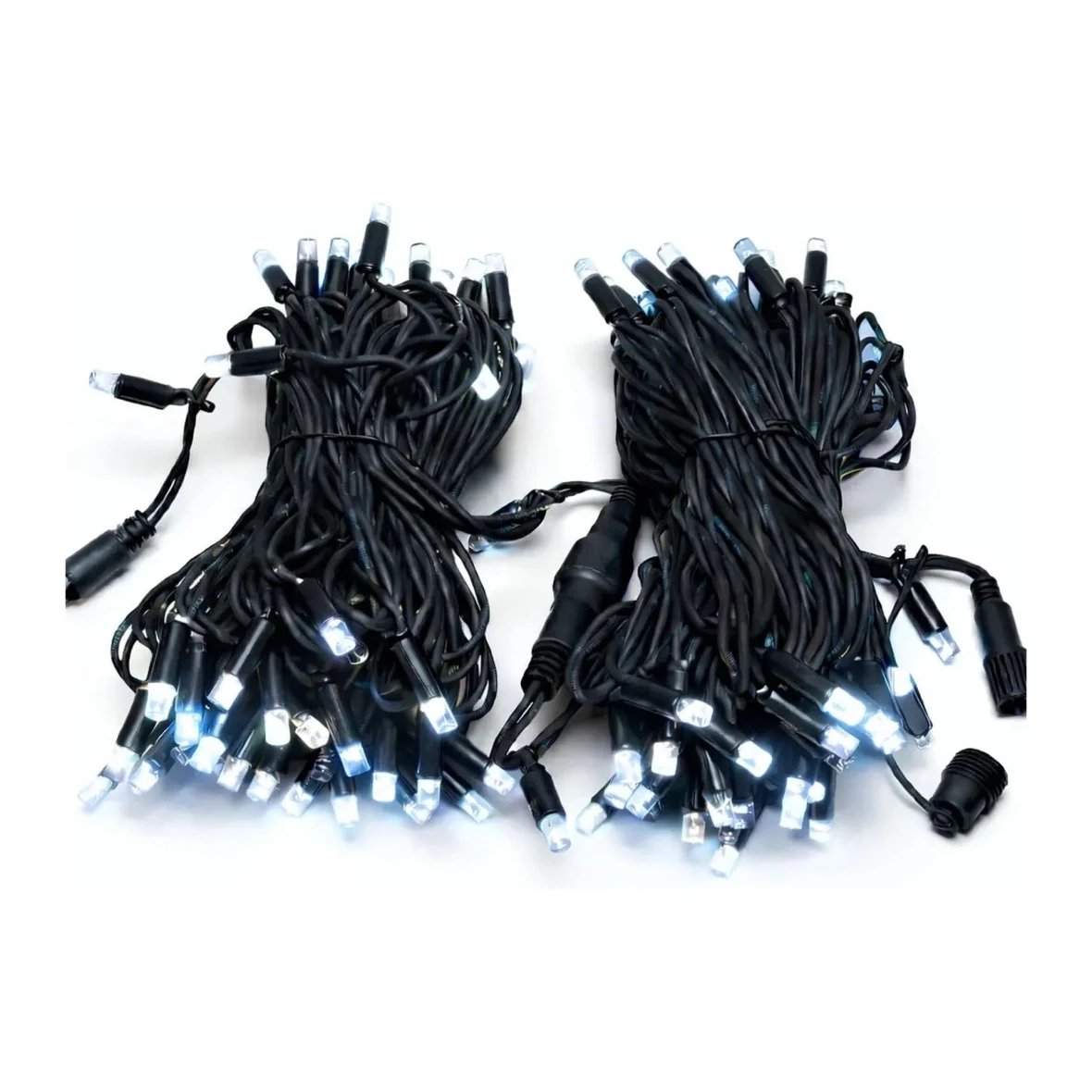 Easy Fix LED světelný řetěz, 20 m, venkovní, ledově bílá, 120 diod, černý kabel, IP67