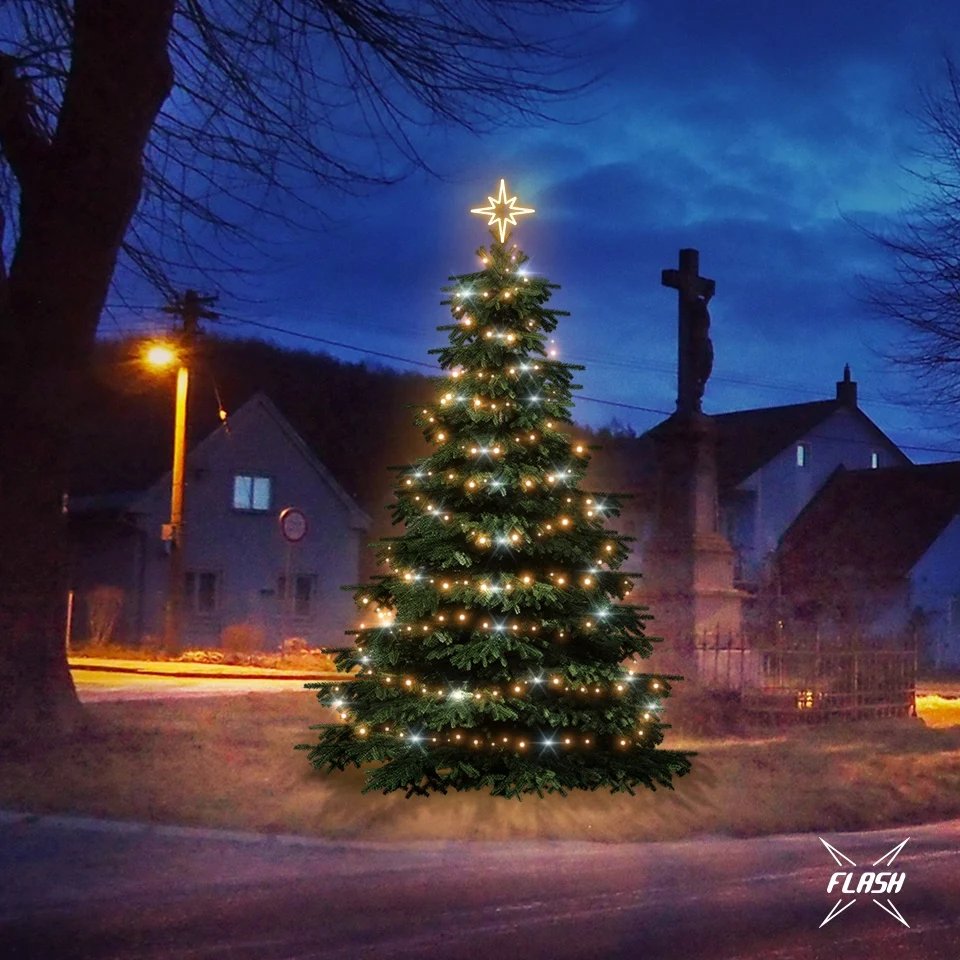 LED light set for Christmas trees 3-5 m high, warm white with Flash